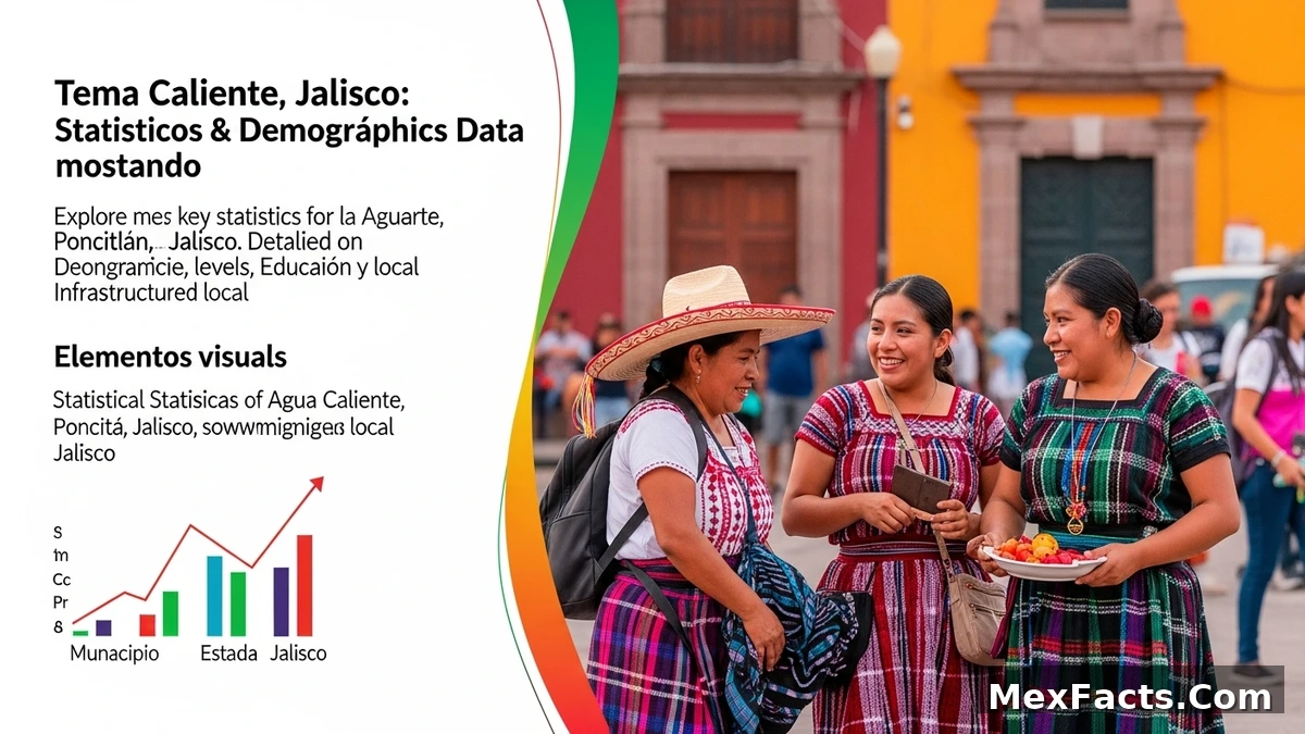 Statistical overview of Agua Caliente, Poncitlán, Jalisco, showcasing local demographics and data.
