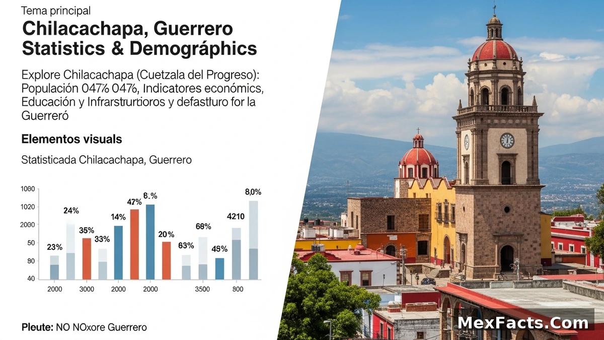Statistical overview of Chilacachapa, Guerrero, highlighting demographic and economic data points.