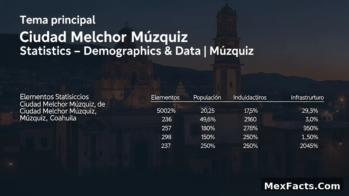 Statistical data and demographics of Ciudad Melchor Múzquiz, Múzquiz, Coahuila