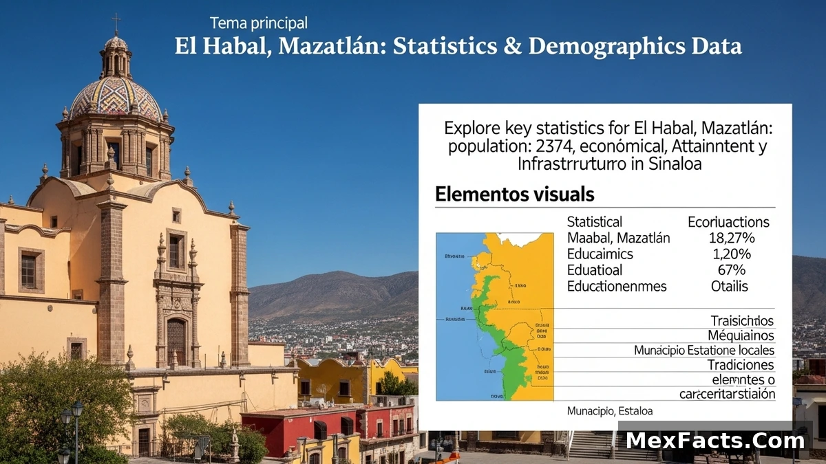Statistical overview of El Habal, Mazatlán, highlighting demographic and geographic features.